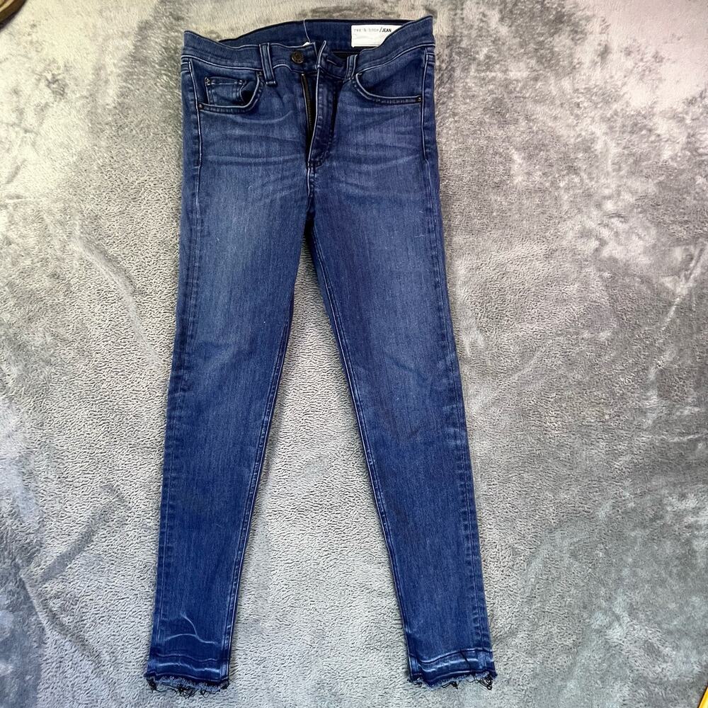 Rag & Bone Jeans Womens 27 High Rise Skinny Ankle Denim Distressed Made In USA
